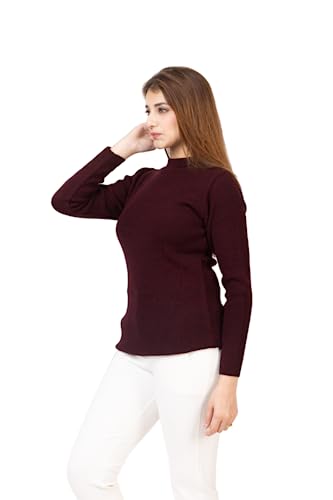 Image of TWENTY ME Winter Wear Casual Solid Acrylic Soft & Warm High Neck Skivvy for Women's