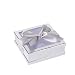 Hammont Clear Window Gift Boxes - 3 Pack - Multipurpose Bakery Boxes with Ribbon | Treat Boxes Perfect for Party Favors, Cookies and Cupcakes (Silver, 6â€ x 6â€ x 2â€)