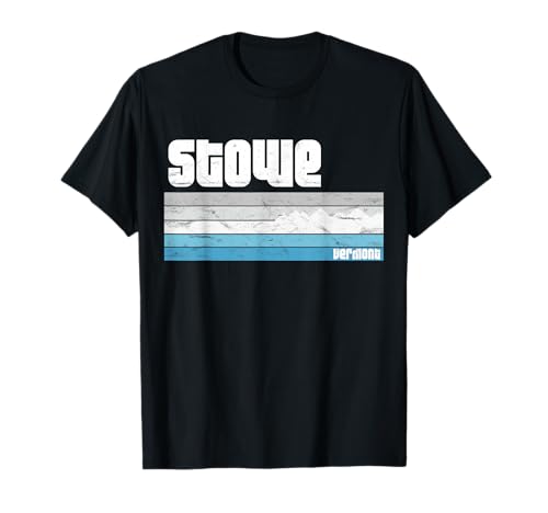Stowe Vermont VT Retro Vacation Skiing Snowboarding love T-Shirt