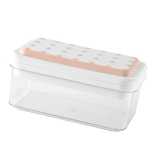 Molde de silicona para cubitos de hielo de prensa, soporte para cubitos de hielo, reutilizables, duraderas, flexibles para presionar y aflojar fácilmente con tapa y recipiente para el congelador