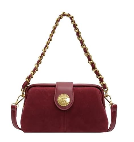 Classic Elegant Shoulder Bag with Gold Chain Strap, PU Leather