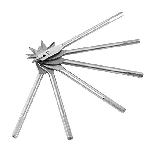Brocas planas para perforación 6 piezas: 12/16/18/20/25/32 mm, brocas tipo espátula para trabajo en metal, herramienta DIY miniatura 3