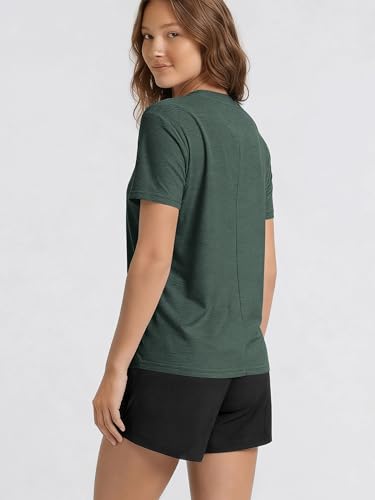 Image of ODODOS Women's Performance Cropped Tee Ultra Soft odSTRATUM Tech Short Sleeve Relaxed Top Crew Neck T-Shirts