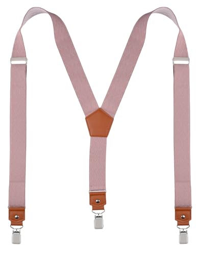 Image of Suspenders for Men Y Back Adjustable Elastic with Strong Clips 47 Inches