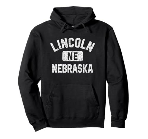 Lincoln Nebraska Gym Distressed White Hoodie