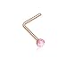 Inspiration Dezigns 20G Opal L Bend Nose Bone Studs Body Piercing Jewelry