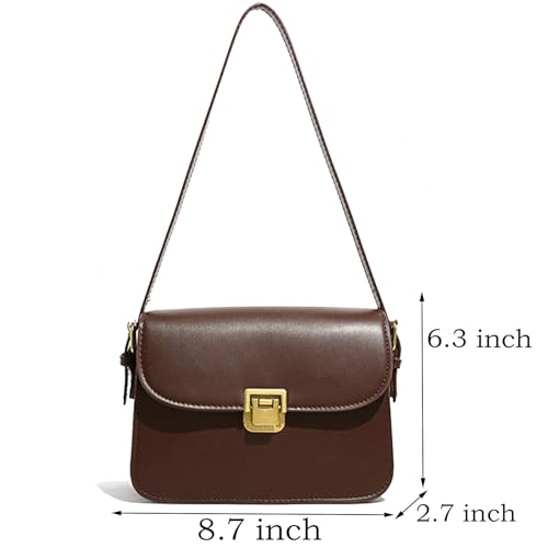 Shoulder Bag for Women Crossbody Purses Trendy PU Leather Purse Brown Retro Women's Shoulder Handbags2