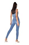 Nina Carter P190 damskie spodnie dżinsowe Skinny Fit Extra HIGH Waist Jeans Used-Look, Jasnoniebieski (P190-5), M