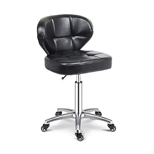 MAANDENG Saddle stool rolling work chair beauty salon kitchen spa/adjustable height/weight bearing 150kg-655-black