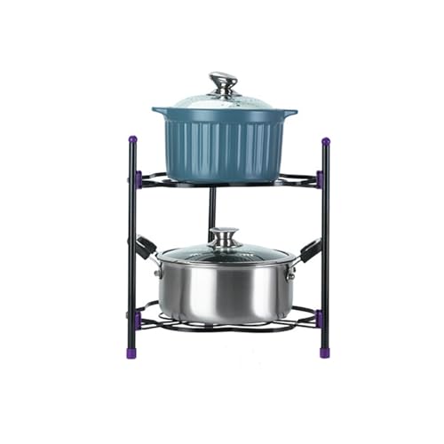 Organizador de sartenes que ahorra espacio, estante eficiente para ollas y sartenes para armario de cocina, solución de almacenamiento vertical para cacerolas, soporte de utensilios de cocina