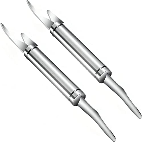 (2PCS) New 5 in 1 Multifunctional Shrimp Line Fish Maw Knife with Cleaning Cloth, 304 Stainless Steel Shrimp Peeler, Kitchen Fish and Shrimp,Multipurpose Shrimp Peeler for Home Kitchen