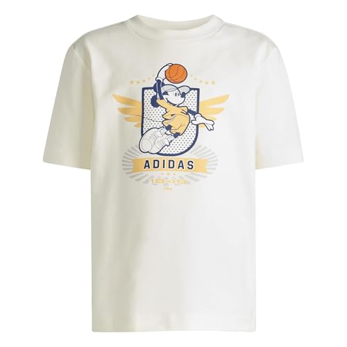 adidas Unisex Kids DISNEY MICKEY MOUSE T-SHIRT SET, off white/Pure Orange, 9-10 Years