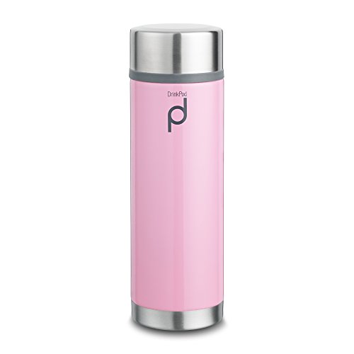 Pioneer Flasks Termo de cápsula aislada al vacío a Prueba de Fugas, Acero Inoxidable, Rosa, 21 x 7 x 7 cm