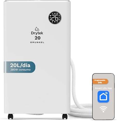 Deshumidificador GRUNKEL DH-20DT 20L/día |Wi-Fi Integrado con App...