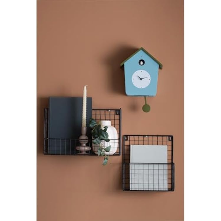 Karlsson Cuckoo Light Wall Clock in Misty Blue & Army Green with Pendulum