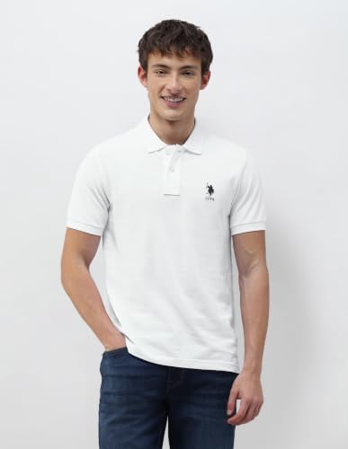Image of U.S. POLO ASSN. Solid Regular Fit Polo T Shirts for Men - Breathable & Comfortable, Half Sleeves Mens Tshirt