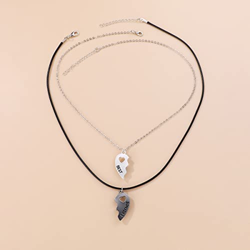 Lezmoii Magnetic Friendship Necklace Best Friend Necklace Matching Heart Bff Necklace For 2 Women Girls Bestie Friendship Gifts (Best Friends 2) #TOP4