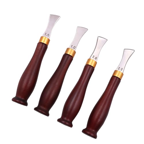 YAOGUI 4 Pcs 1.0/1.5/2.0/2.5mm Leather Edges Creaser Leather Edges Tool Leather Edges Crafting Tool With Handle For Craft