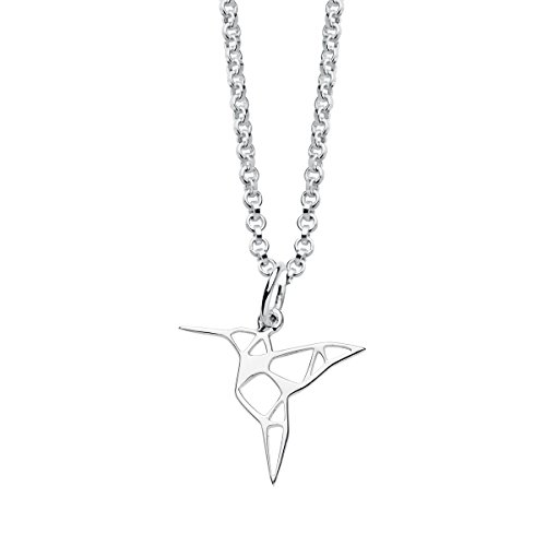 Iyé Biyé Jewels Collier pour Femme en Argent avec Pendentif Colibri de 16 mm en Argent Sterling 925, chaîne à maillons de 42 cm réglable Cover