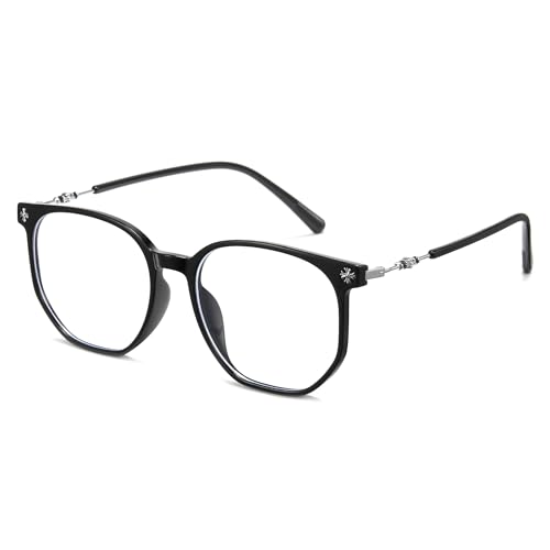 Image of Cyxus Retro Blue Light Glasses Men - Square TR90 Metal Blowline Frame Stylish Trendy for Computer Daily Work 8252