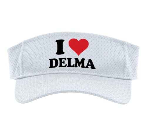 I Heart Delma First Name I Love Personalized Stuff Sport Sun Visor, Youth, One Size, White