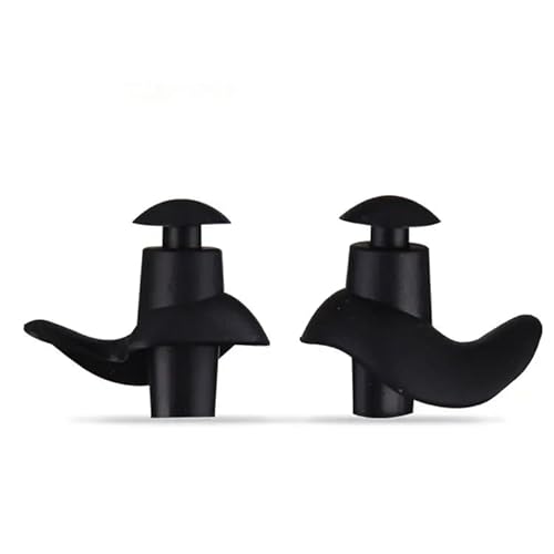 Protetor de Ouvido para Natação em Silicone Flexível, Tampão Auricular - Adulto (Preto, Adulto)