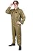 Costume da Pilota Aviatore per Adulto - Tuta da Pilota Verde con distintivi - Costume da Festa di Halloween da Aviatore Pilota da Uomo (X-Grande)