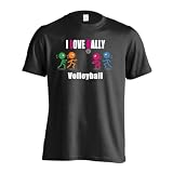 [アートワークスコウベ] バレーボール Tシャツ 半袖 練習着 ドライ I LOVE RALLY ユニセックス XXL ブラック
