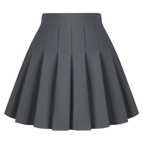 Dressever Women's Pleated Skirts Mini Skater Basic Skirt High Waist Tennis Skirt School Uniform Cheerleader Skirts