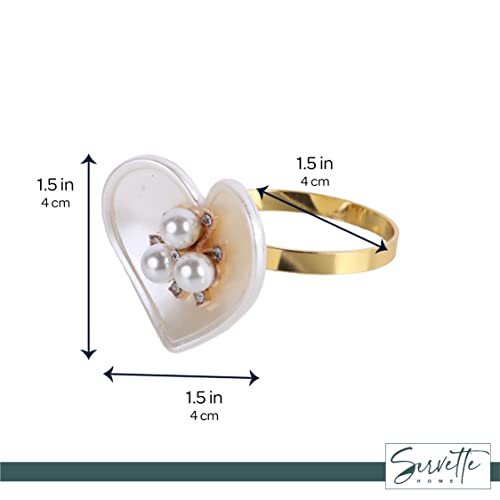 Heart Pearls Napkin Rings Set Of 12 #TOP5