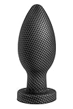 Large Platinum Silicone Butt Plug - Anal Buttplug - Carbon Fiber Design - Sex Toy for Men and Women