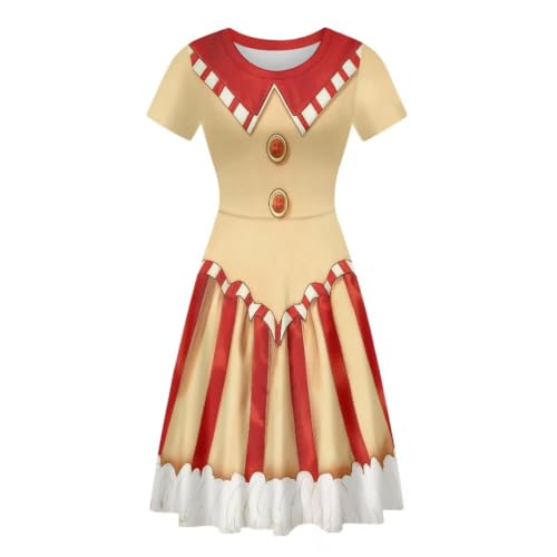Image of HUGS IDEA Womens Puffy Swing Midi Dress Round Neck Short Sleeve Party A-Line Dresses
