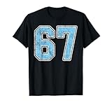 Baby Blue White Number 67 Jersey Player Uniform #67 T-Shirt