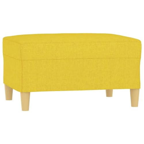 Mhdvray Reposapiés amarillo claro, 70 x 55 x 41 cm, moderno taburete acolchado con funda de tela, marco de madera contrachapada estable, cómodo reposapiés para sofá y sillón