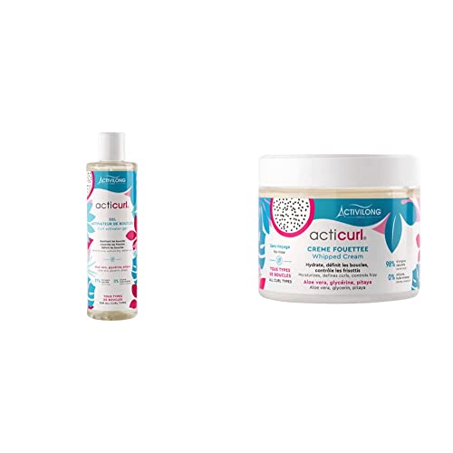 Activilong Gel Activateur de Boucles Acticurl &amp; Acticurl Hydra Crème Fouettée Pitaya Glycerin Aloe Vera 300 ml
