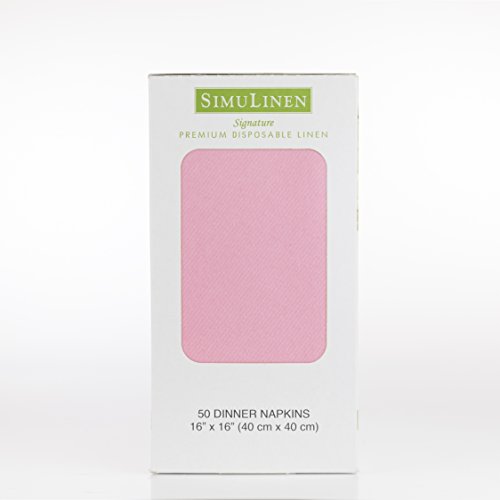 Bubble Gum Pink Colored Disposable Dinner Napkins – Linen-Feel, Elegant & Cloth-Like – Absorbent & Durable – Great For Weddings, Parties And Showers! – Perfect Size: 16”X16” – Box Of 50 By Simulinen #TOP5