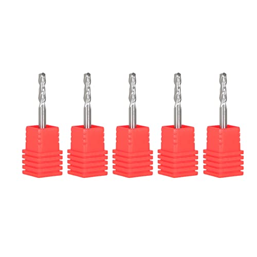 Image of 2 Flute Carbide End Mill 1 /2 Inch Cutting Length x 1-1 /2 Inch Overall Length x 1 /8 Inch Stem Diameter Suitable for Aluminum Cutting Non-Ferrous Metals Up Cutting 5 pcs