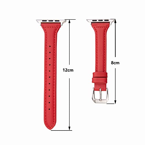 SEURE Leather Band Compatible with Apple Watch Strap 38mm 40mm 41mm 42mm 44mm 45mm,Women Men slim soft Bracelet Wristband for Series 8/7/6/5/4/3/2/1/SE - Image 2