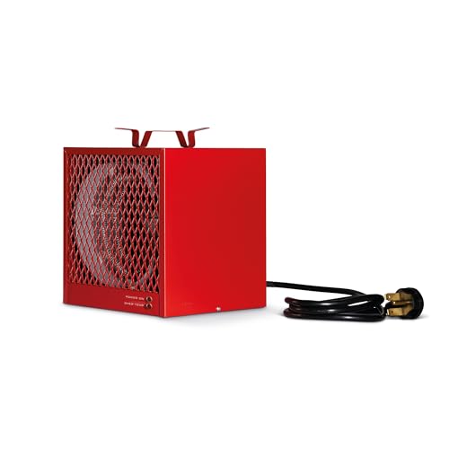 Stelpro Portable Construction Heater – 4800W / 240V (3600W / 208V) – 30A 250 V Plug – Rugged Steel Housing – Built-In Thermostat – Safety Thermal Protection – Heats Quickly (ASCH48T) – Red