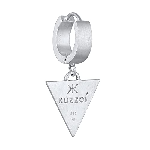 Pendientes de aro Kuzzoi en plata de ley 925 con diseño de triángulo 4