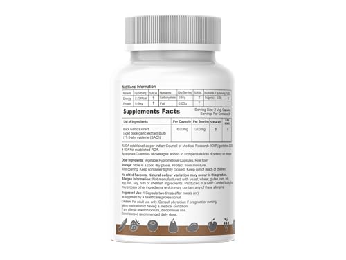 Image of Fermented Aged Black Garlic Capsules, 60 Capsules