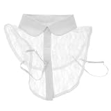 Alipis Weißer Abnehmbarer Spitzenkragen aus Polyester für Damen Modischer Falscher Kragen mit Langem Arm Wiederverwendbar und Ausschnitt Verdecken im Alltag