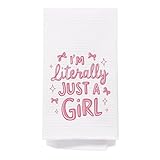 SPBL&L Pink Bow Coquette Kitchen Towels, Preppy Hand Towels for Kitchen, Girly Girls Bathroom Decor, Preppy Bathroom Decor, Pink Dish Towels, I'm Literally Just a Girl, 16x24 Inch