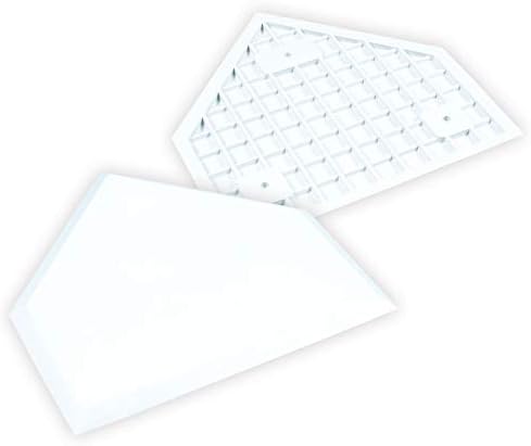 CHAMPRO Baseball/Softball Official Size Home Plate,Waffle Bottom without Spikes, 1/2" Thick, White