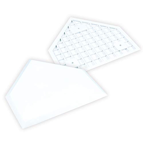 CHAMPRO Baseball/Softball Official Size Home Plate,Waffle Bottom without Spikes, 1/2' Thick, White