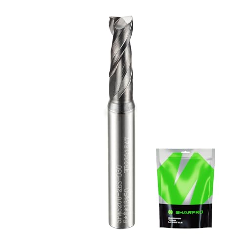 Image of 5MM End Mills 6MM Shank, 2 Flute Carbide Square Endmill with AlCrN Coated, Upcut Spiral CNC Router Bits for Alloy Steel, Metal and Stainless Steel