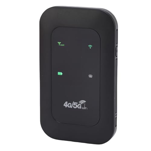 Denash 4G/5G Tragbarer WiFi -Hotspot, Reisemobilrouter mit 300 Mbit/s -Geschwindigkeit, Farb -LED -Display und SIM -Slot für 10 Geräte