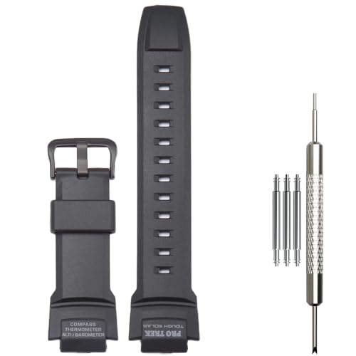 Correa de reloj de resina de 18 mm WRISTARMOR compatible con Casio Pro Trek PRG 270