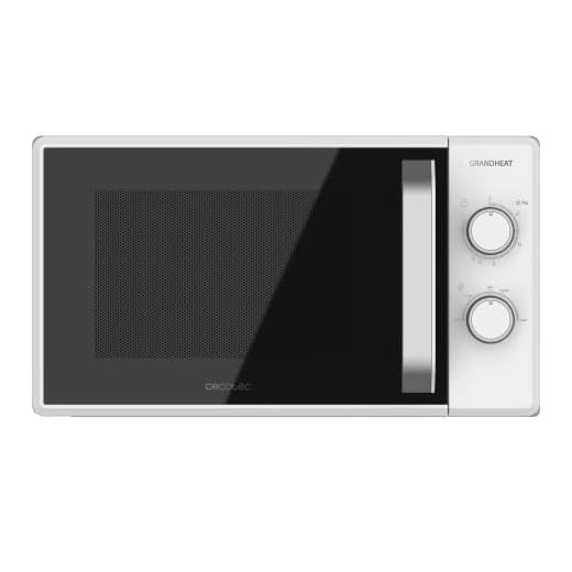 Cecotec Microondas de 20 Litros Grandheat 3010. 700 W, 6 Niveles de Potencia, Revestimiento Anti-Dirt iTech y Tecnología 3DWave, Modo Descongelación, Temporizador, Blanco