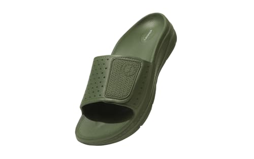 Neeman's Jumbo Slides for Men | Cushioned & Comfortable Flip Flops for Men | Everyday Comfort, Lightweight and Flexible | Olive UK7